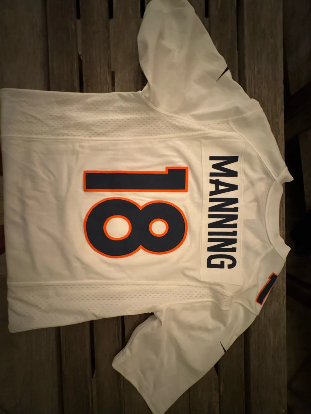 Nike Denver Broncos #18 White Navy Orange Jersey